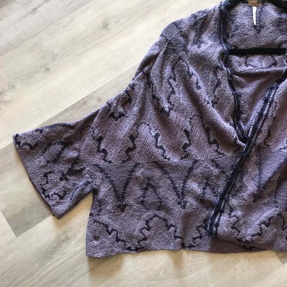 Free People Oversized Butterfly Kimono Cardigan sz XS Purple - Picture 2 of 7